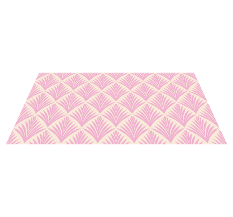 Stylish pink pattern floral vinyl rug - TenStickers