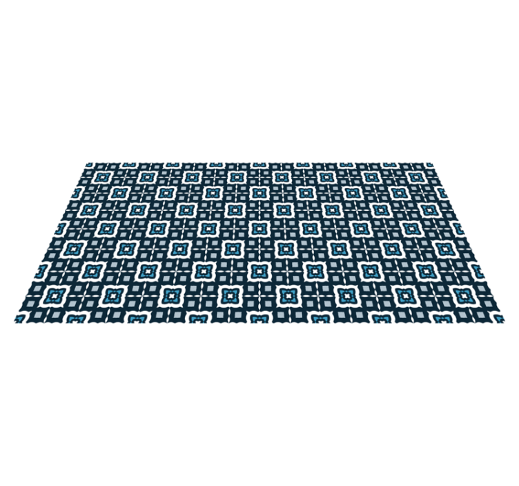 Navy colour pattern mosaic vinyl rug - TenStickers