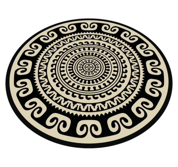 Classic circular pattern mandala vinyl rug - TenStickers
