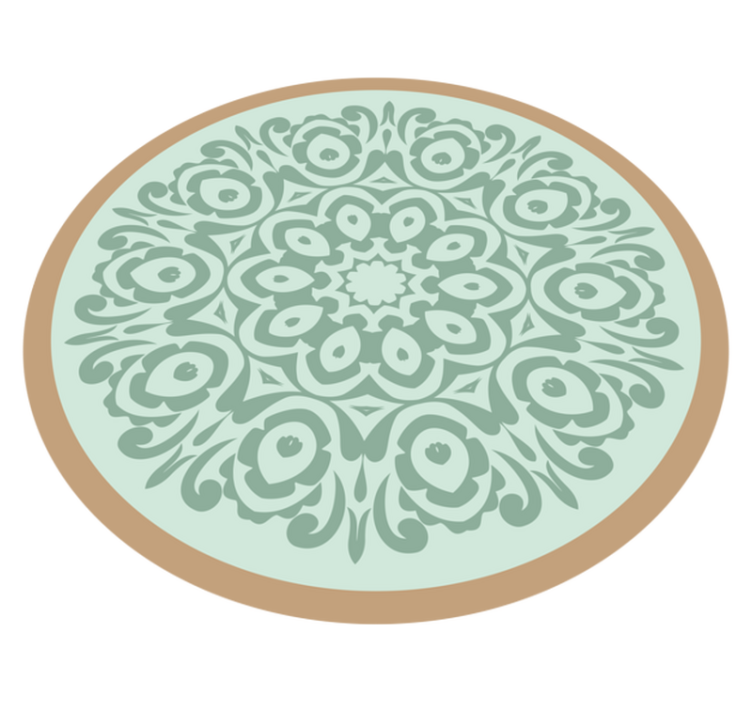 Round Botanical Arrangement mandala vinyl rug - TenStickers