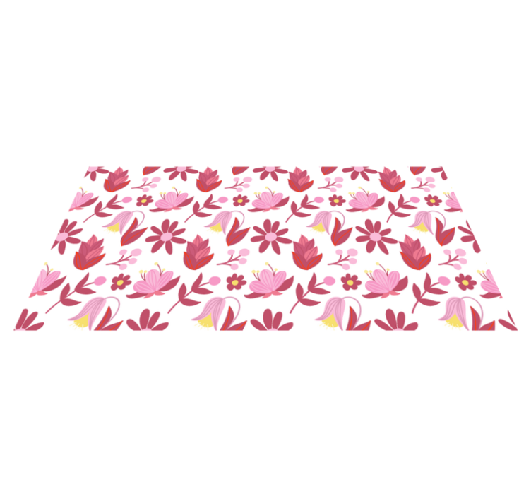 Floral patterns bloom floral vinyl rug - TenStickers