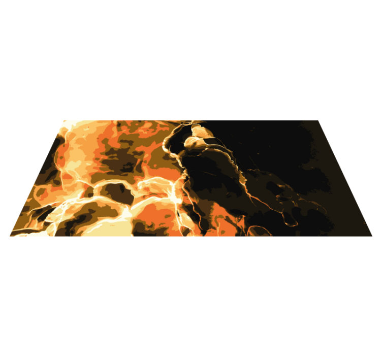Marble style painting effect yellow modern rug - TenStickers