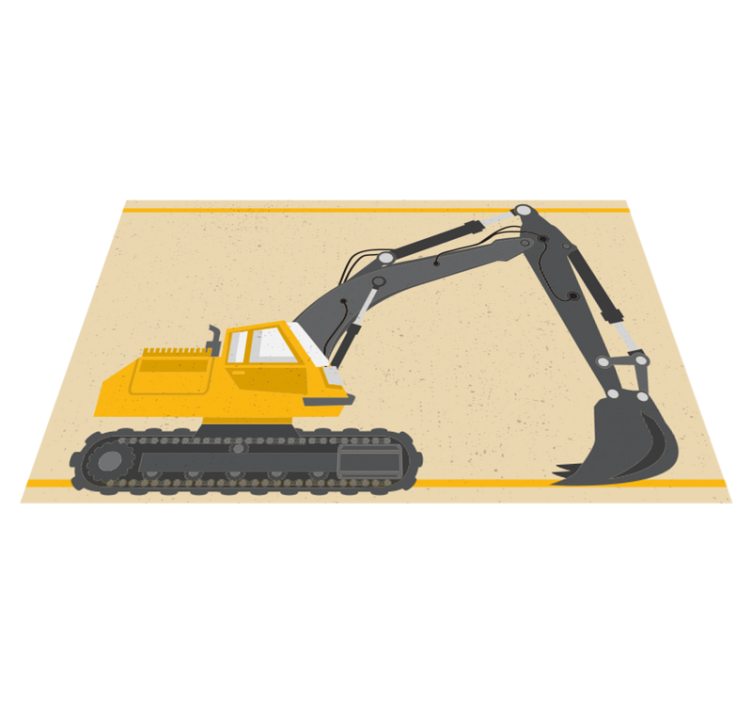 Excavator illustration kids vinyl rug - TenStickers