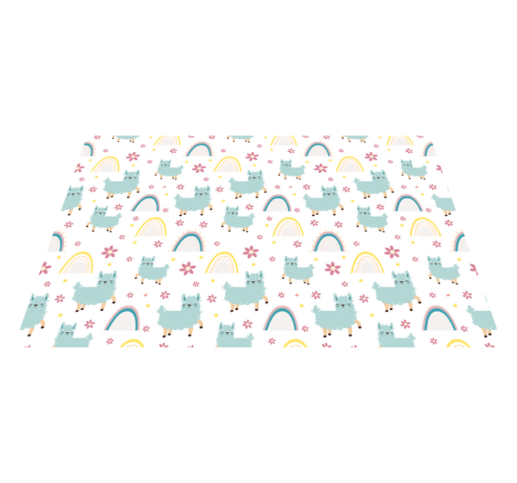 Funny sheep unicorns pattern kids vinyl rug - TenStickers