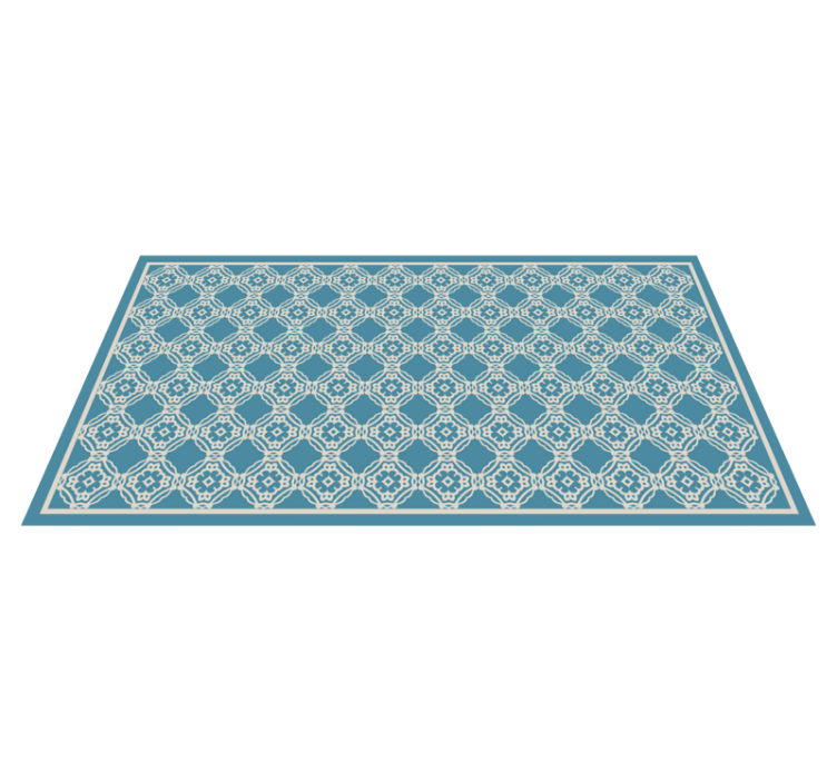 Elegant blue composition mosaic vinyl rug - TenStickers