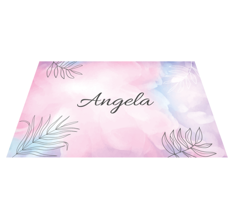 Floral custom name bedroom vinyl rug - TenStickers