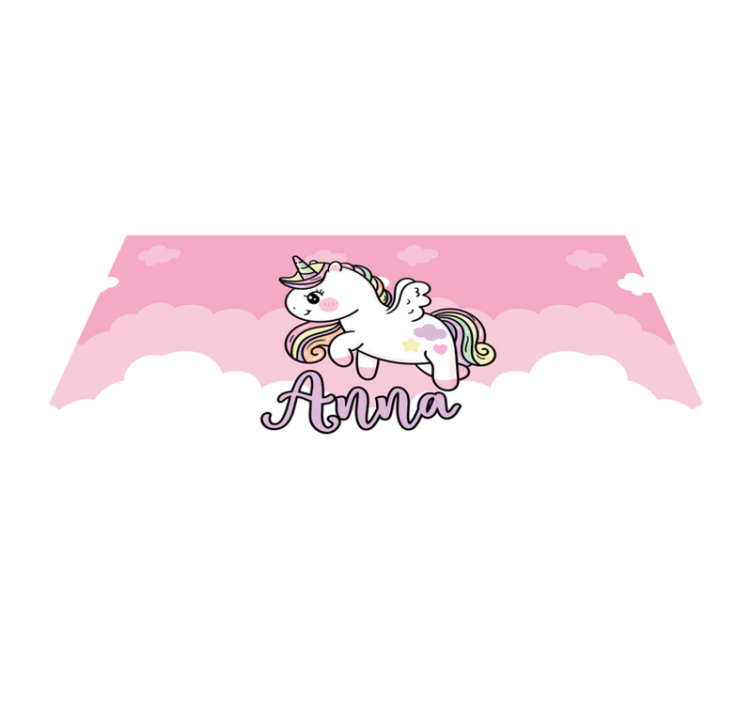 Customisable pink unicorn kids vinyl rug - TenStickers