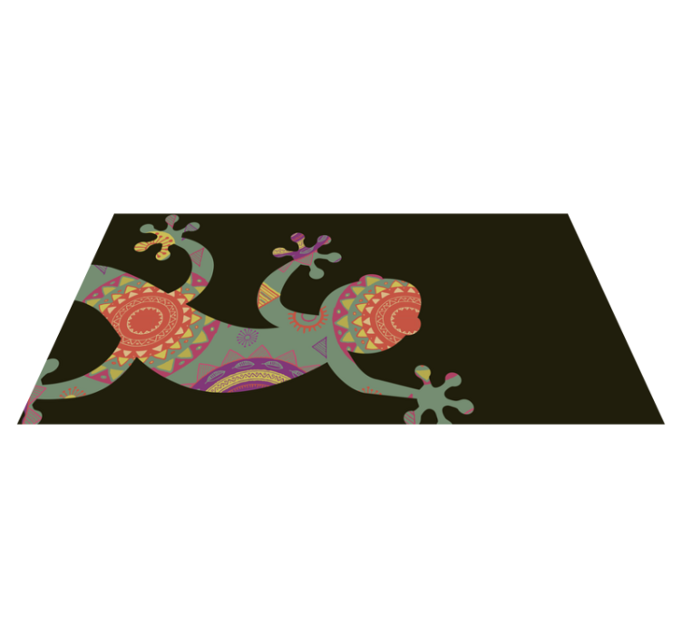 Colorful Geometric Lizard mandala vinyl rug - TenStickers