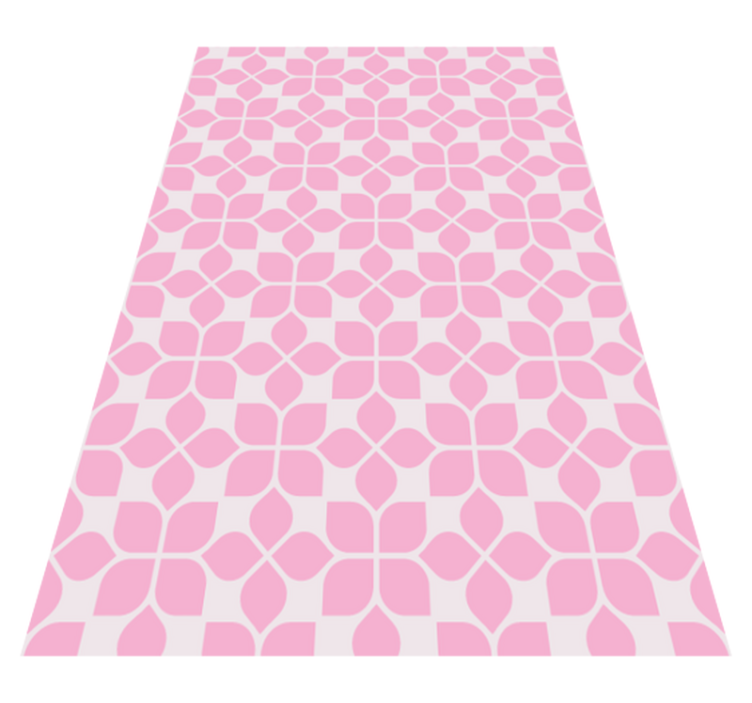 Pink Floral Tile mosaic vinyl rug - TenStickers