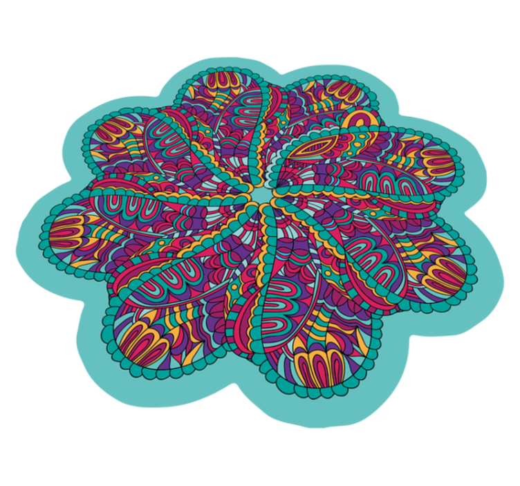 Vibrant colorful motif mandala vinyl rug - TenStickers