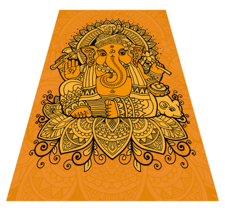 Mandala with Ganesha in the center  vinyl rug - TenStickers