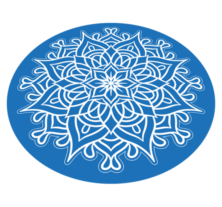 Light blue snow mandala mandala vinyl rug - TenStickers