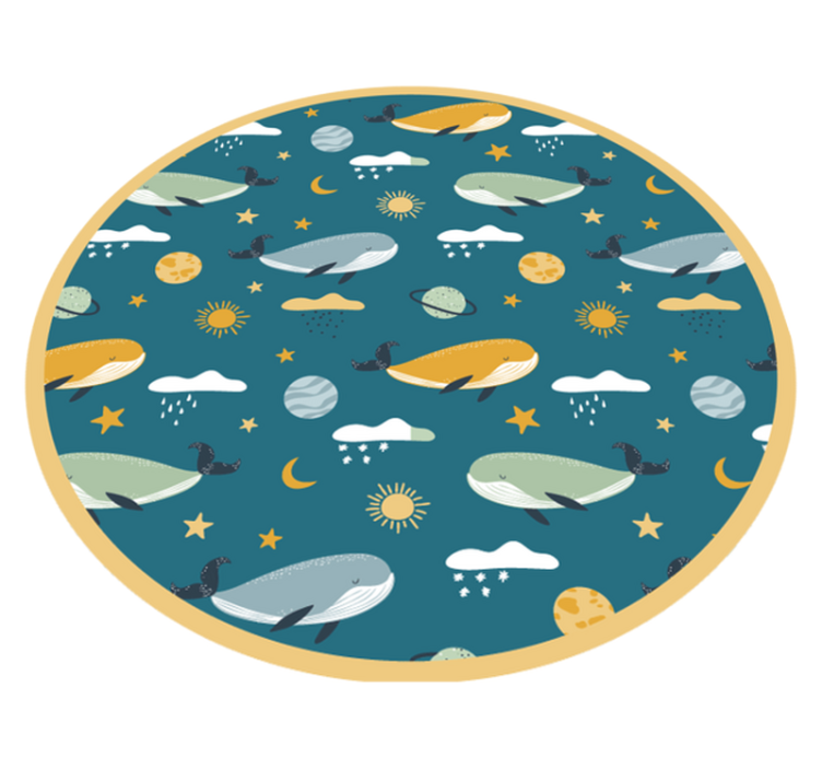 Whale Adventure kids vinyl rug - TenStickers