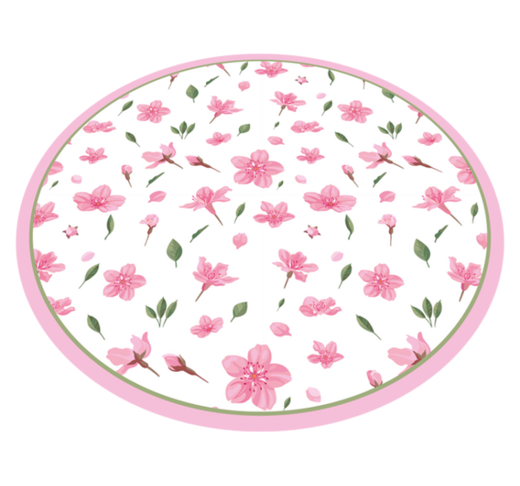 Blooming Pink Flower floral vinyl rug - TenStickers