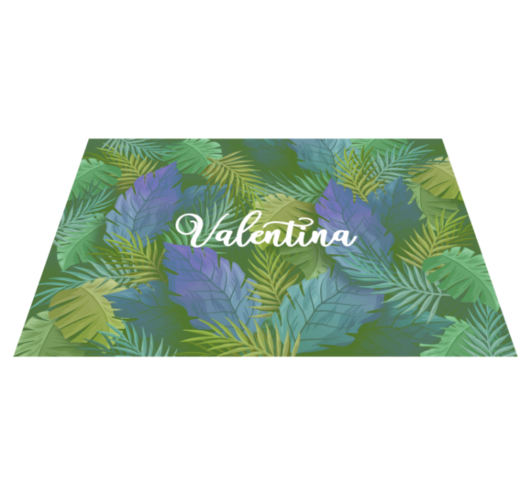 Tropical colorful flowers personalized mat - TenStickers