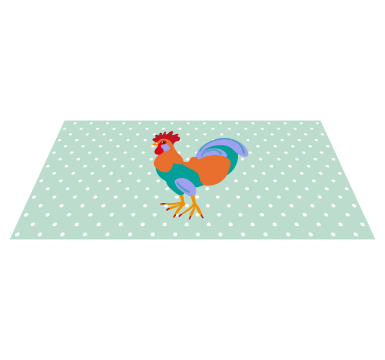 Animal vinyl rug vibrant rooster design - TenStickers