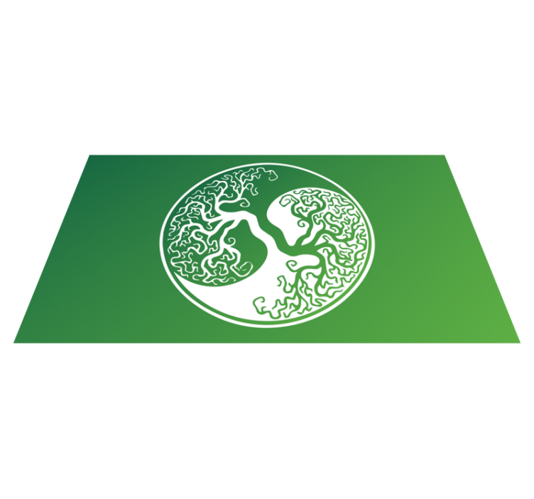 Tree Silhouette Circle nature vinyl rug - TenStickers