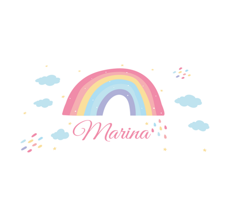 Personalised colorful rainbow custom vinyl rug - TenStickers