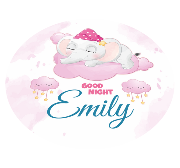 Sleepy Elephant Dream custom vinyl rug - TenStickers