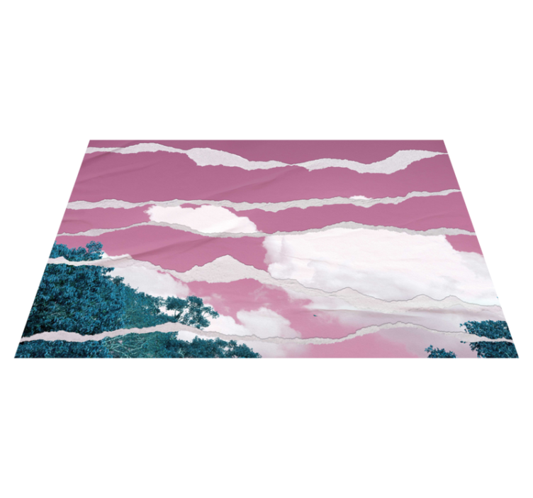 Pink ripped sky nature vinyl rug - TenStickers