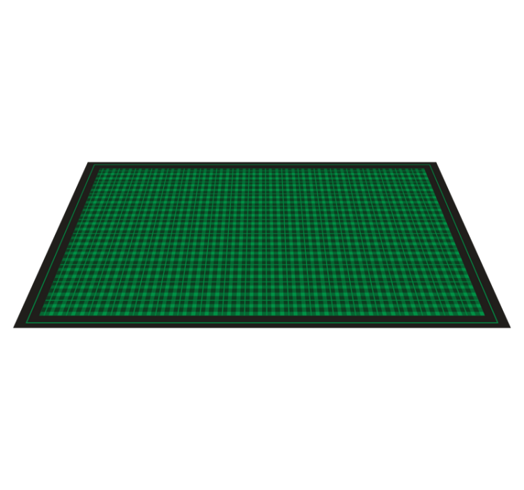 Green Checkered Pattern geometric vinyl rug - TenStickers