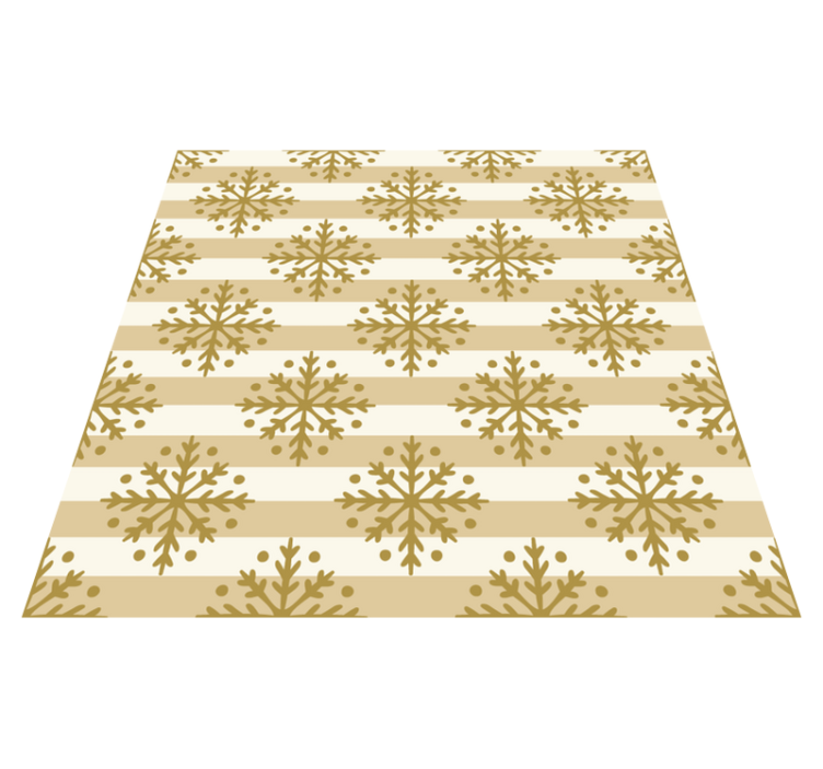 Gold snowflakes and stripes Christmas vinyl rug - TenStickers