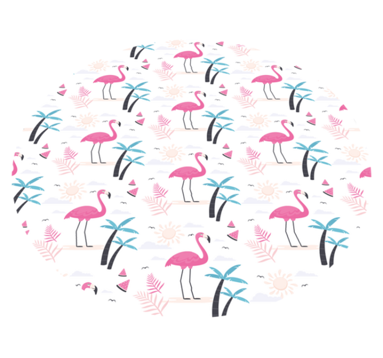 Flamingo tropical scene teen vinyl rug - TenStickers