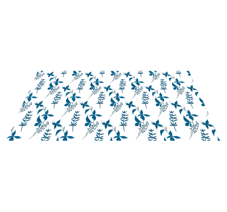 Blue flower pattern floral rug - TenStickers