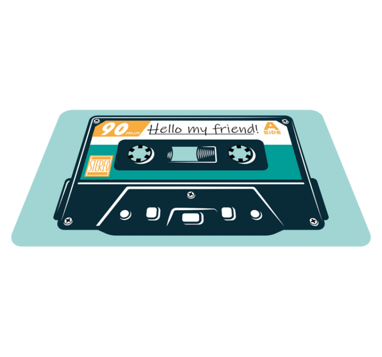 Cassette Tape Greeting custom vinyl rug - TenStickers