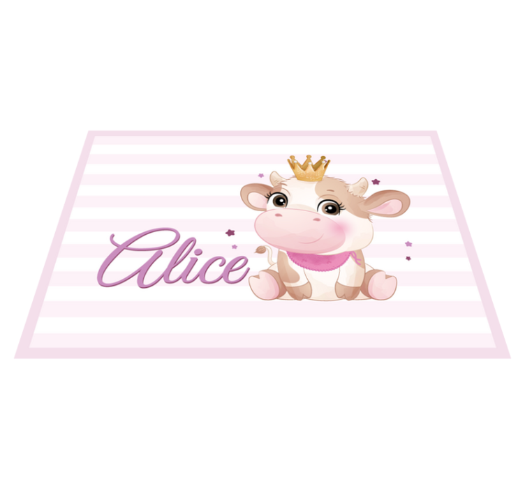 Custom vinyl rug cute cow design - TenStickers