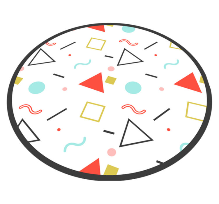 Geometric vinyl rug in vibrant colorful shapes - TenStickers