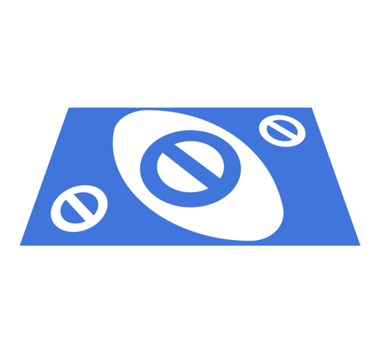 Uno card stop with blue color teen vinyl rug - TenStickers