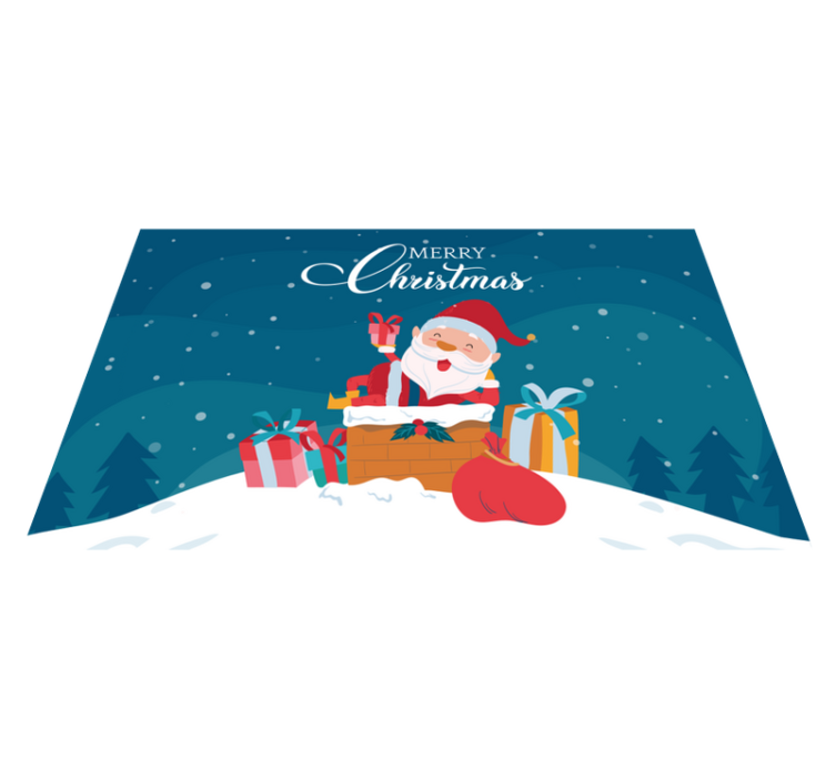 Jolly Santa vibes Christmas vinyl rug - TenStickers