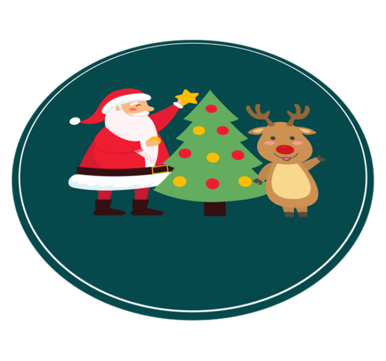 Festive Santa scene Christmas vinyl rug - TenStickers