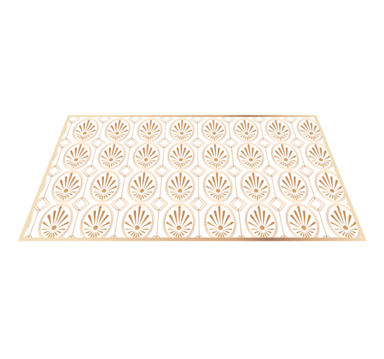 Modern art white and golden deco geometric rugs - TenStickers