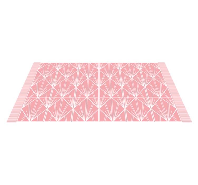 Modern art pink and white deco geometric rugs - TenStickers
