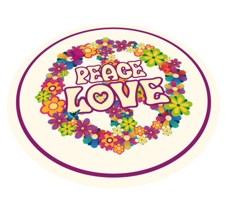 Peaceful Message floral vinyl rug - TenStickers