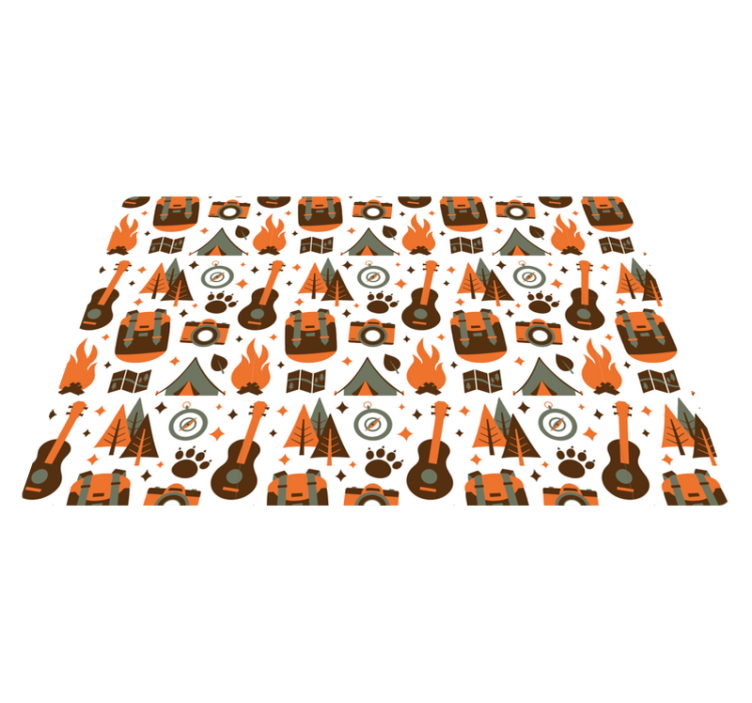 Adventure Camping Icons kids vinyl rug - TenStickers