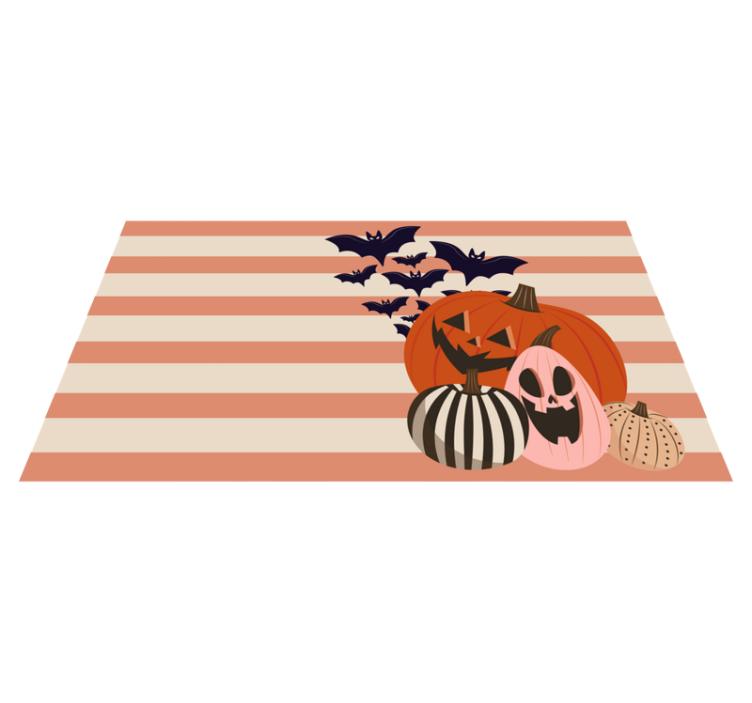 Pumpkin Trio halloween vinyl rug - TenStickers