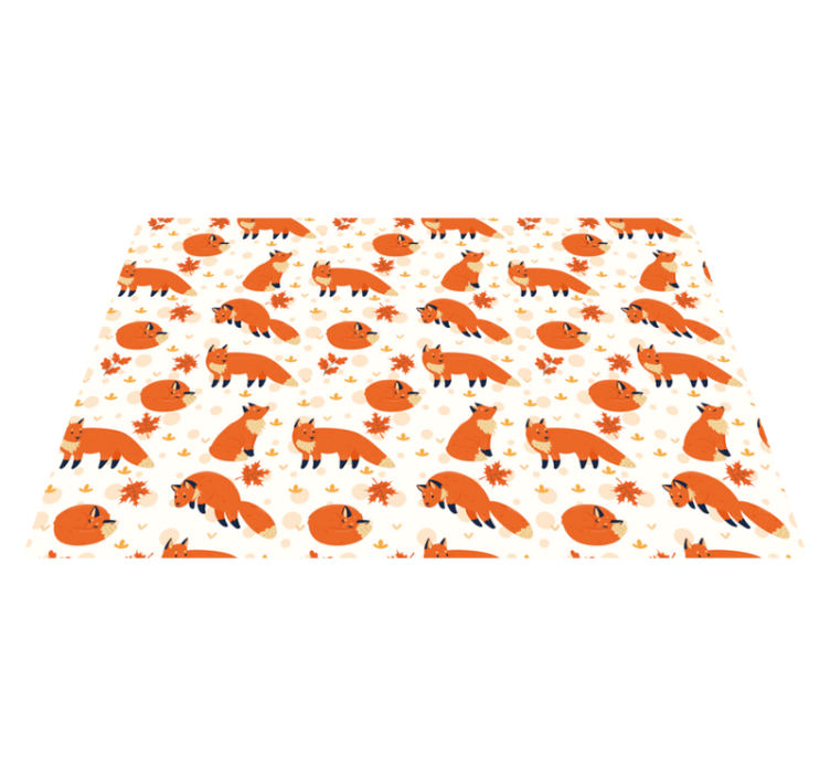 Adorable Fox Patterns nursery vinyl rug - TenStickers