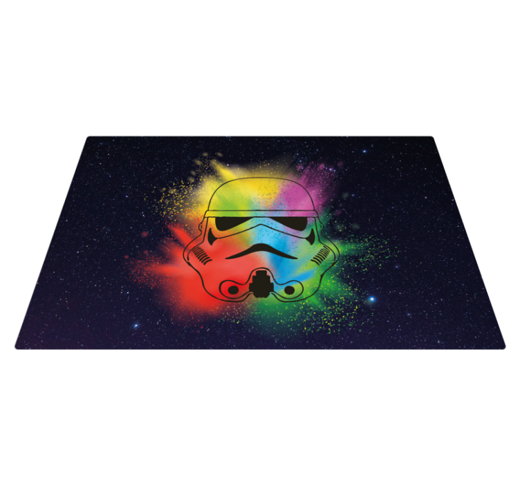 Colorful Stormtrooper Face kids vinyl rug - TenStickers