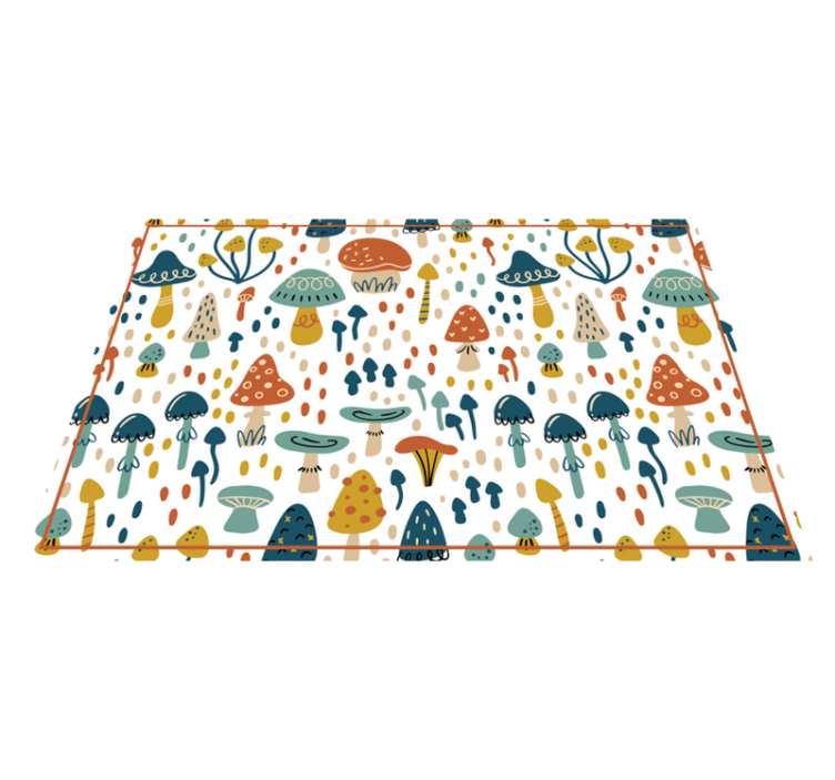 Colorful Mushroom Theme kids vinyl rug - TenStickers