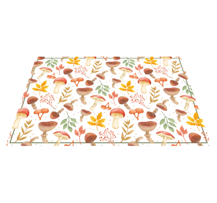 Colorful Mushroom Elements nature vinyl rug - TenStickers
