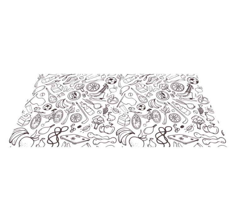 Active Lifestyle Icons kids vinyl rug - TenStickers