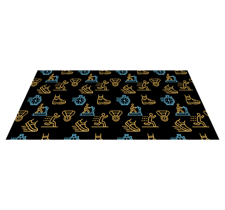 Fitness icons pattern teen vinyl rug - TenStickers