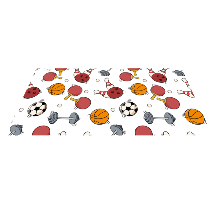 Sports Fun Elements teen vinyl rug - TenStickers