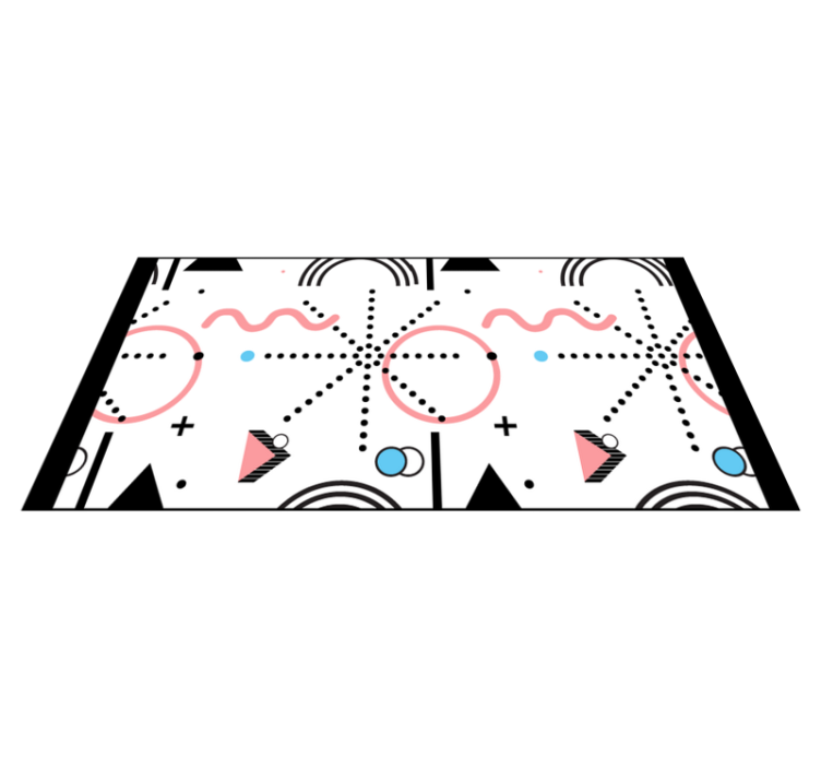White geometric pattern modern vinyl rug - TenStickers
