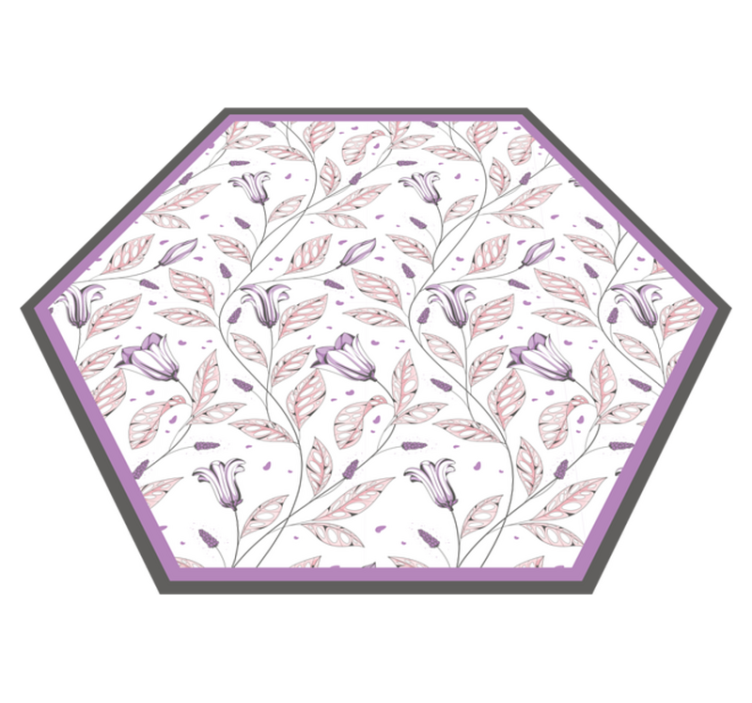 Floral vinyl rug with elegant botanical design - TenStickers