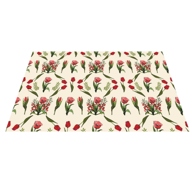 Bloom Motif floral vinyl rug - TenStickers