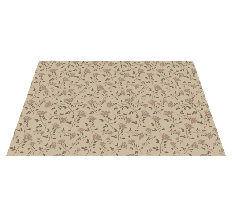 Delicate Botanical Element floral vinyl rug - TenStickers